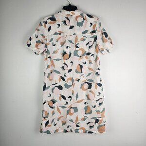 Rachel Zoe Dress Womens Mini Shirt Dress Floral Button Front Short Coastal Small